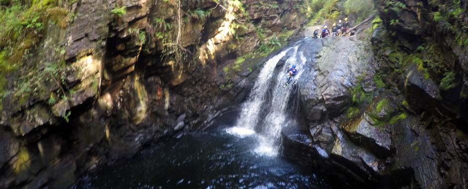 Throw yourselves down a raging Welsh river, complete with waterfalls, a zipline, jumps and climbs