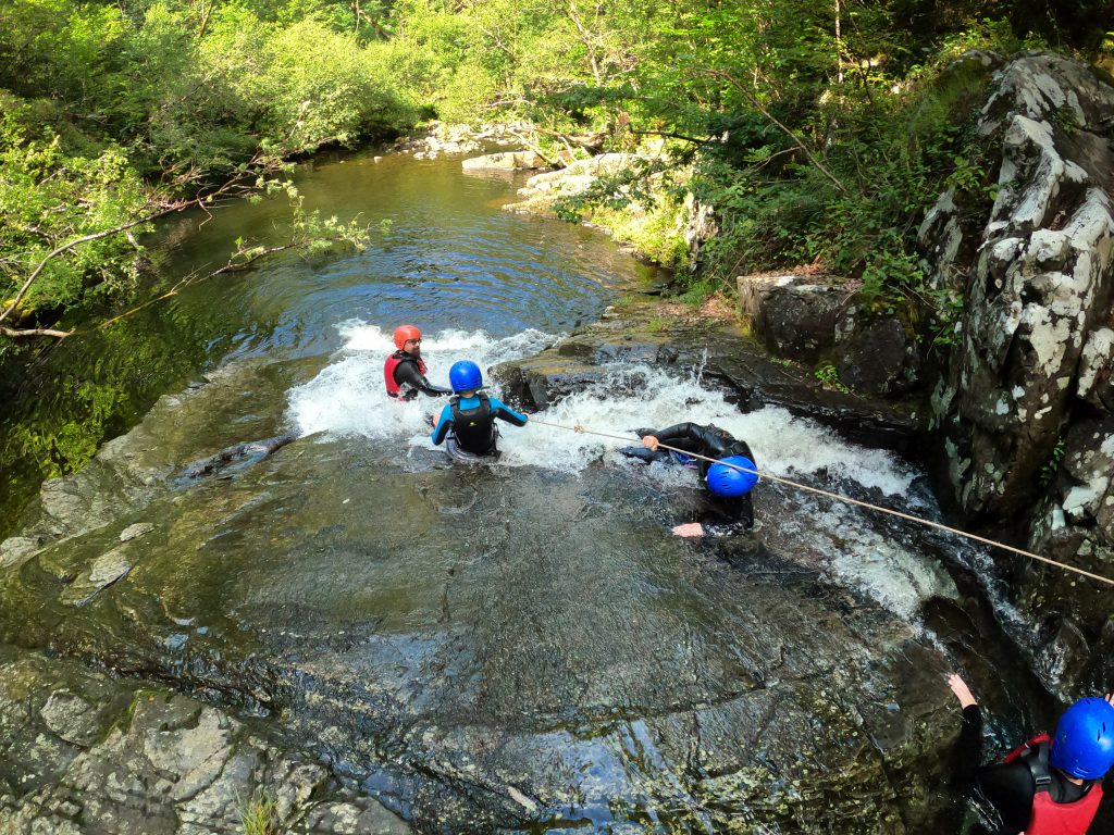 A Roped Waterslide Near The Jumping In Pool
